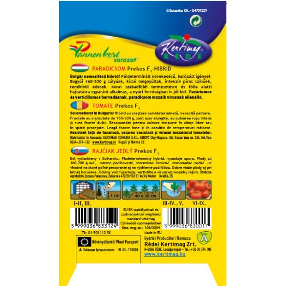 Paradicsom Prekos F1 20 szem (félmagas, korai)