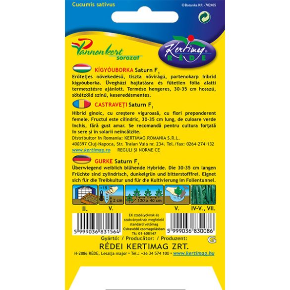 Uborka Kígyó Saturn F1 10 szem