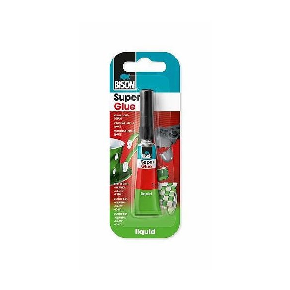 Bison Super Glue folyékony ragasztó, 3 g