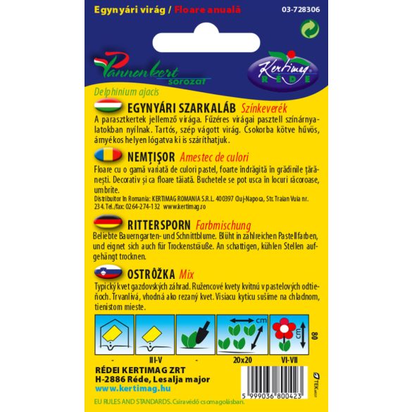 Egynyári szarkaláb színk.