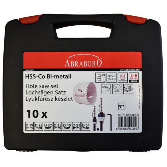 HSS-Co lyukfűrész készlet / Elektromos