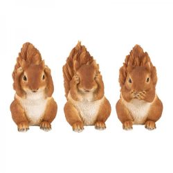   3 bölcs mókus, nem, lát, nem hall, nem beszél polyresin szobor, 3 féle 37000595