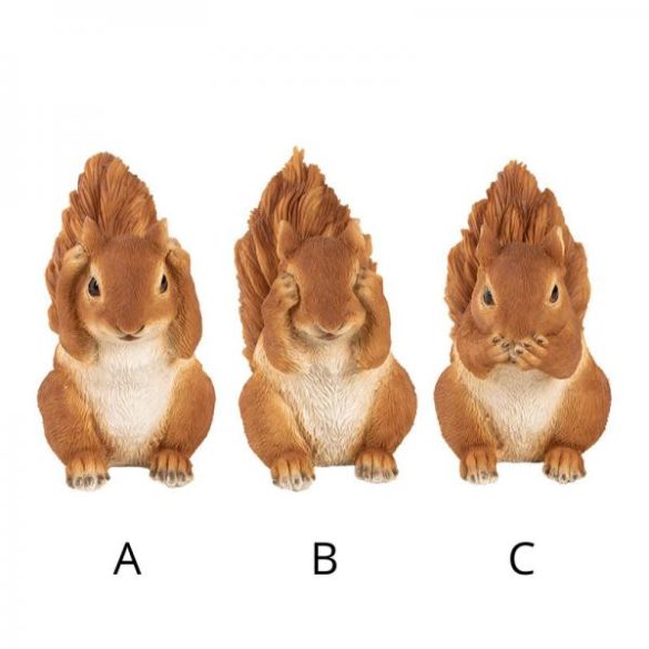 3 bölcs mókus, nem, lát, nem hall, nem beszél polyresin szobor, 3 féle 37000595