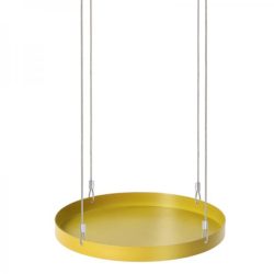   Függő dekoratív fém tálca, kör alakú, aranysárga, L PY113
