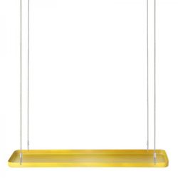   Függő dekoratív fém tálca, szögletes alakú, aranysárga, L PY115