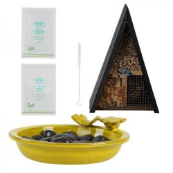   Rovar gondozó készlet, méh és pillangó számára, rovarhotellel, fürdetővel és virágmagokkal WA89