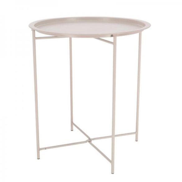 Összecsukható felszolgáló asztal, bézs színű, 46 cm átmérőjű TR003