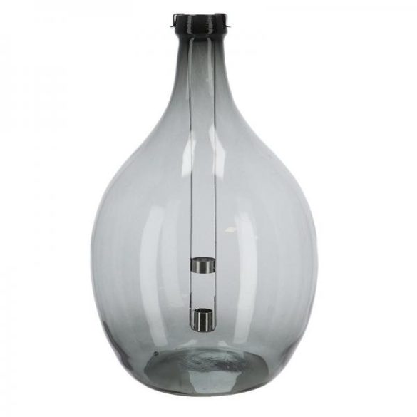 Lámpás újrahasznosított üvegből, kivehető gyertyatartóval, 51 cm, 3 féle TR030