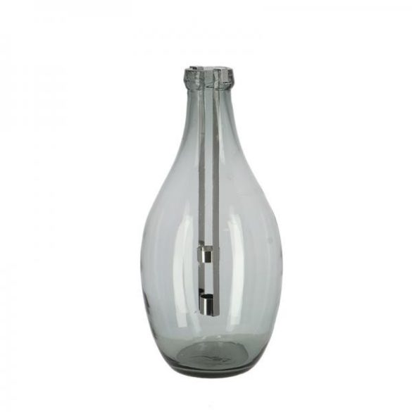 Lámpás újrahasznosított üvegből, kivehető gyertyatartóval, 38,5 cm WL89
