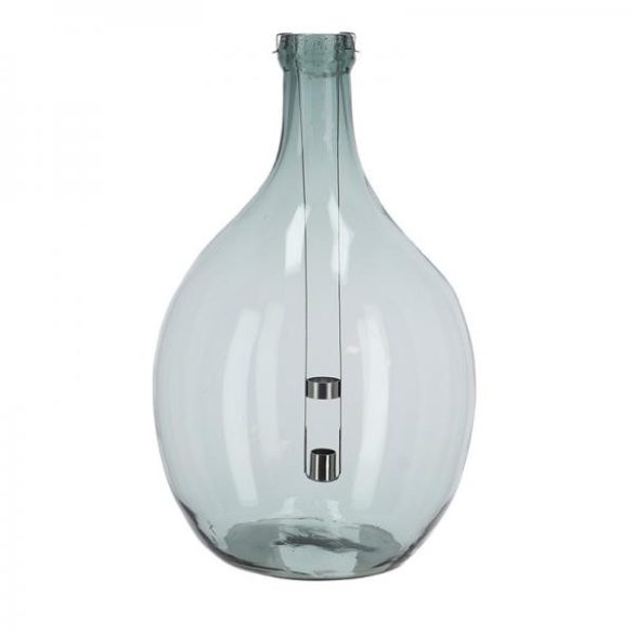 Lámpás újrahasznosított üvegből, kivehető gyertyatartóval, 51 cm WL90