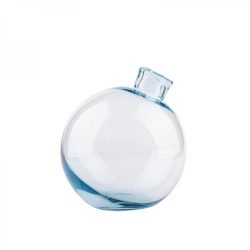   Üveg gömb váza, dekorációs kiegészítő, 1 literes, kék GY011