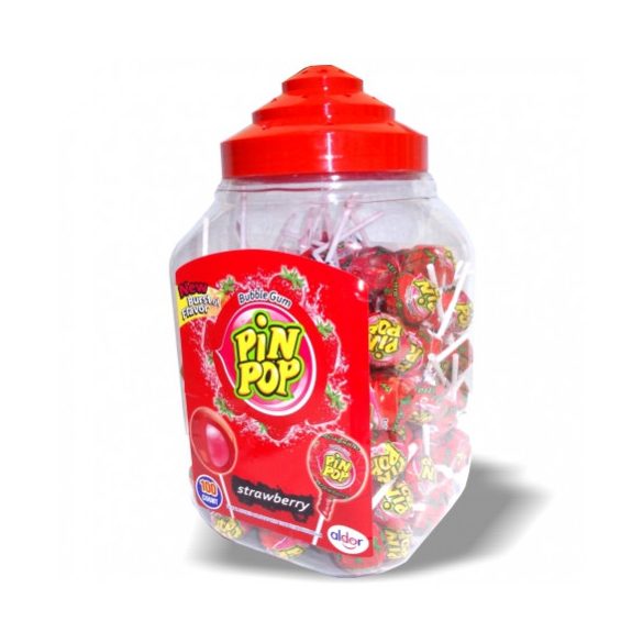 Aldor Pin Pop Strawberry Nyalóka+Rágó (az ár 1db-ra vonatkozik)
