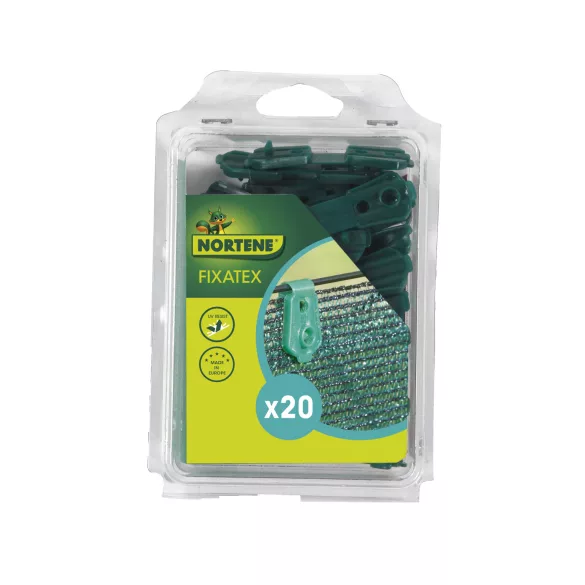 Rögzítőkapocs árnyékoló hálókhoz - UV álló - 20db/csomag, zöld