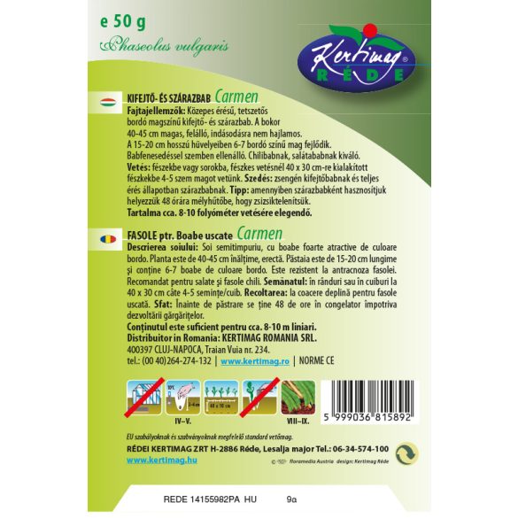 Étkezési Szárazbab Carmen 50 g