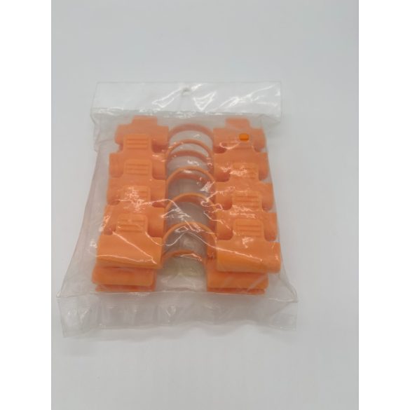 Műanyag rögzítő klipszek 10db/csomag - narancssárga, 13mm