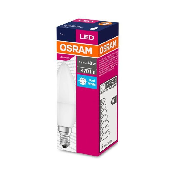 Égő OSRAM® LED FR 040 (ean3367) non-dim, 5,7W/840 E14 4000K Value CLASSIC B