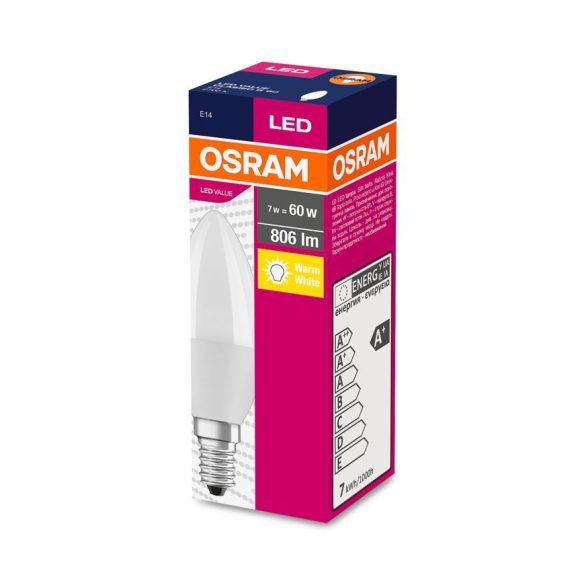 Égő OSRAM® LED FR 060 (ean2915) non-dim, 7W/827 E14 2700K Value CLASSIC B