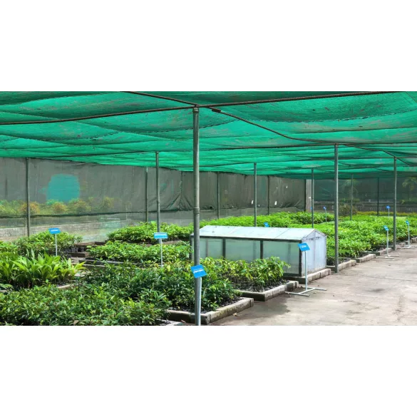 80%-os UV álló HDPE árnyékoló háló 1,8 x 50 m - 90 g/m2 - zöld