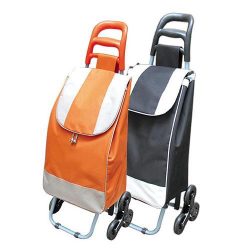   Húzható bevásárlókocsi narancssárga, PE/PVC, 30 kg, 35x30x96 cm