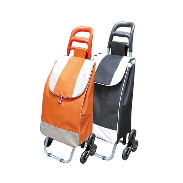 Húzható bevásárlókocsi narancssárga, PE/PVC, 30 kg, 35x30x96 cm