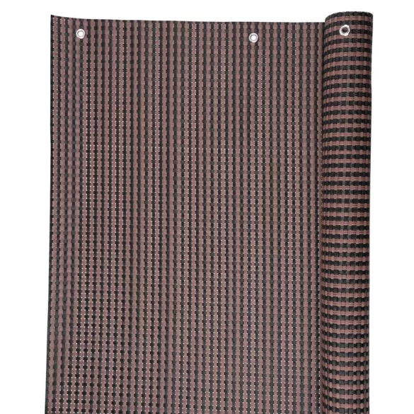 UV álló polirattan ernyő - 0,9 x 3 m - 800 g/m2 - barna-fekete