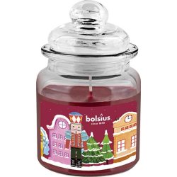   Gyertya Bolsius Diótörő, Big Jar, karácsonyi, get cosy (sütöt alma és fahéj), 32 óra., 79x129 mm