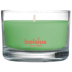   Gyertya Bolsius Jar True Scents 50/80 mm, illatosított, zöld tea, üvegben
