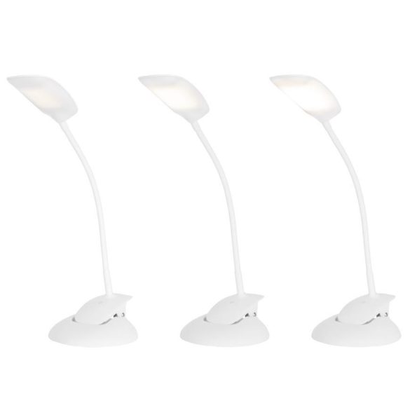 Lámpa LED, asztali, szabályozható, 2az1, fehér, alátét és fedel, 3 szinű fedel, 5 W, 4000 K