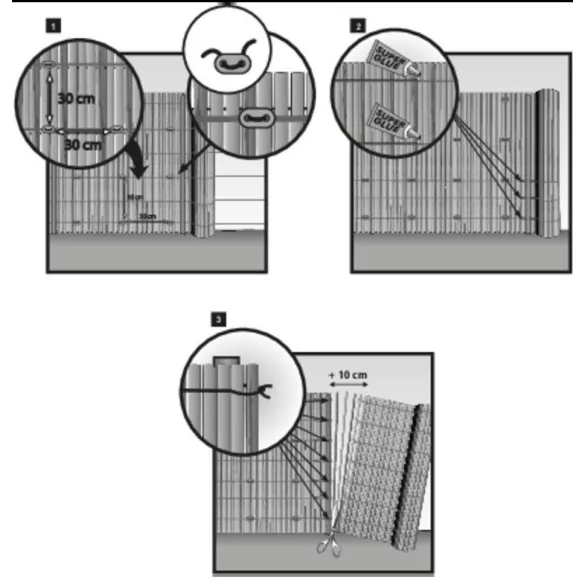 Szintetikus UV álló nádszövet - 0,9 m x 3 m - antracit szürke