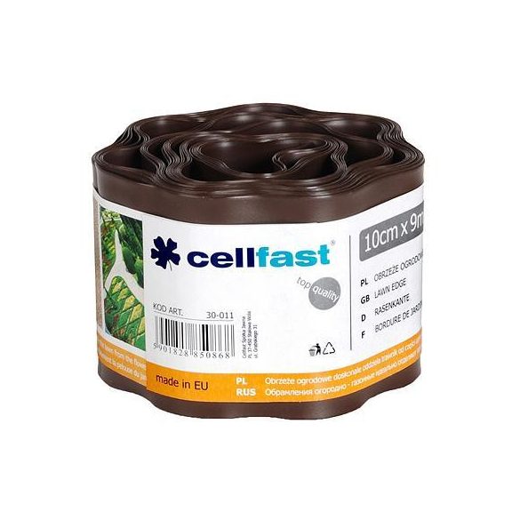 cellfast® pázsitszegély, barna 100 mm, L-9 m