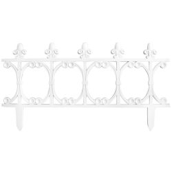   Kerítés Gardens F755, 64x34 cm, műanyag, fehér, mini dekorációs kerítés