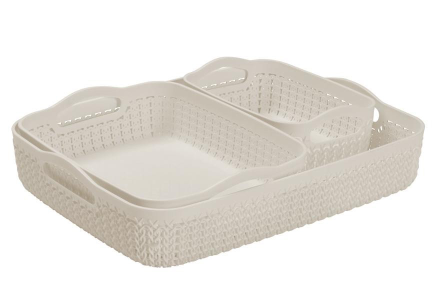 Kosár Curver® KNIT SET A4 A5 A6, krém Térkőwebáruház