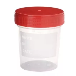 Vizeletes pohár, csavaros tetővel 60ml mérő edény