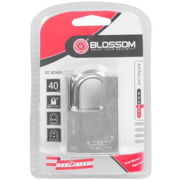 Zár Blossom LS0340, 40 mm, függő, Hi-Sec