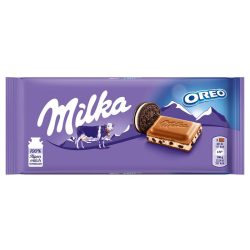   Milka Oreo kakaós kekszdarabkákkal és vaníliaízű tejes krémtöltelékkel töltött alpesi tejcsokoládé 100 g