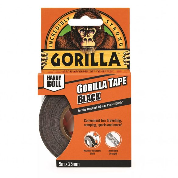 Gorilla Duct Tape To-Go Handy Roll fekete ragasztószalag 25mm x 9,14m