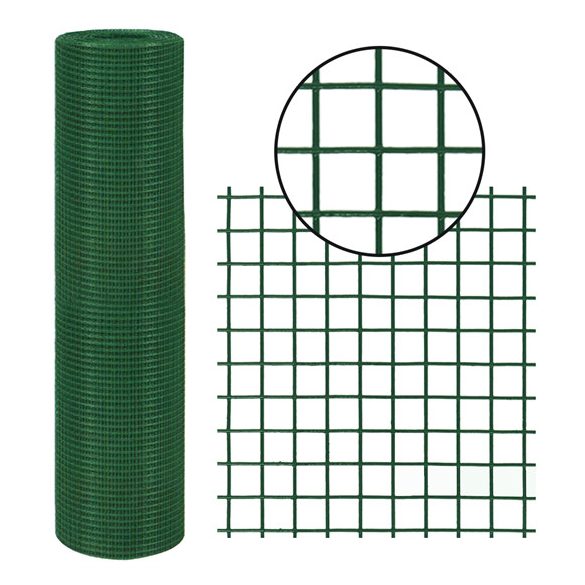 Ponthegesztett háló 10x1m / 12,7x12,7mm, d=0,6/0,9mm PVC bevonatos (10m)