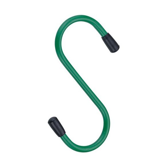 S-horog d=5 mm (100/31 mm) zöld PVC bevonattal