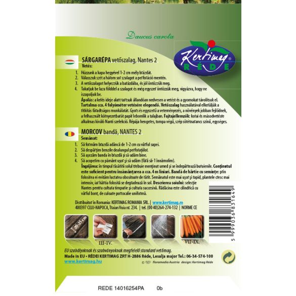 Vetőszalag Sárgarépa Nantes 2