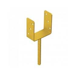   oszloptalp "U"  betonozható 101 x 60 x 100 / 4 mm (szár 200mm) sárga horgany (ET)