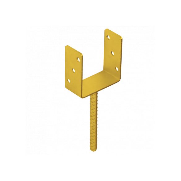 oszloptalp "U"  betonozható 101 x 60 x 100 / 4 mm (szár 200mm) sárga horgany (ET)