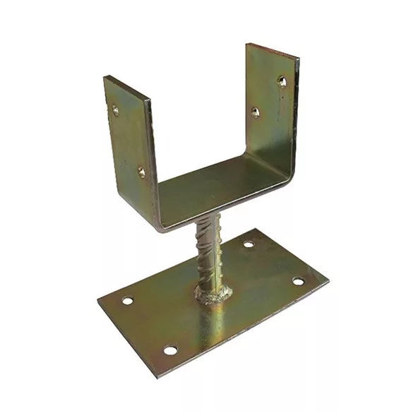 oszloptalp "U" lecsavarozható talpas 150 x 60 x 100 / 5 mm sárga horgany