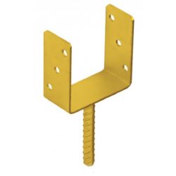   oszloptalp "U" betonozható  71 x 60 x 100 / 4 mm (szár 120mm) sárga horgany (ET)