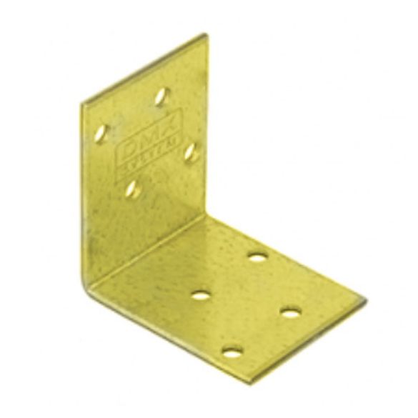 sarokösszekötő lemez perf.  50 x 50 x 40 / 2 mm sárga horganyzott (ET)