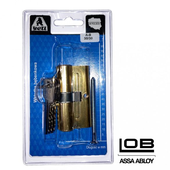 zárbetét LOB Yeti 35/35mm 3 kulcs réz