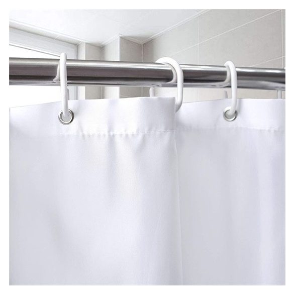 zuhanyfüggöny 180 x 200 cm textil fehér
