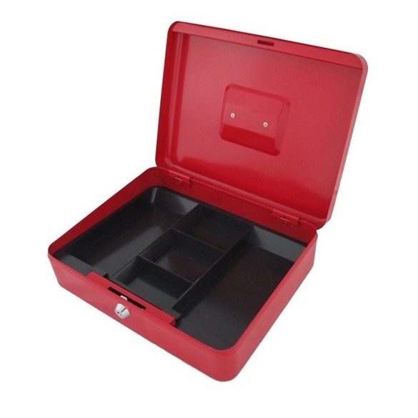 PÉNZES KAZETTA BETÉTTEL 30X9X24 PIROS