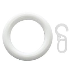 függönykarika műanyag d=40 kampóval fehér (10 db)
