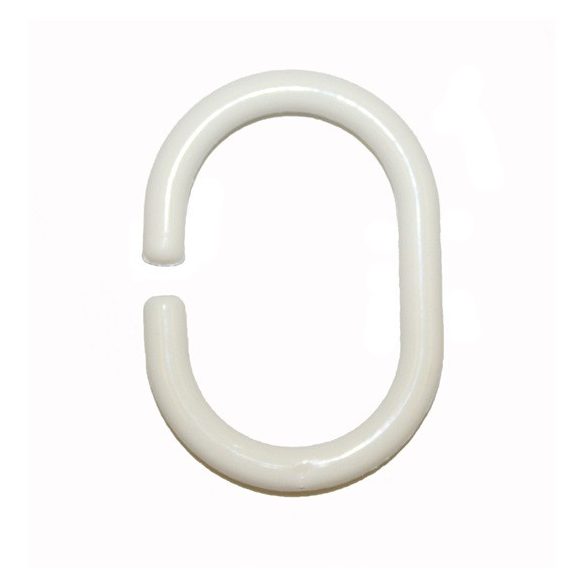 SB zuhanyfüggöny-karika műanyag fehér (8 db)