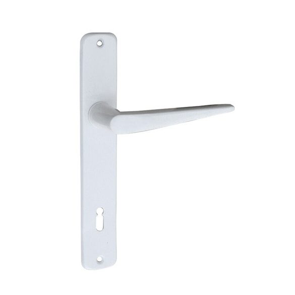 SB ajtókilincs 410 + ajtócím 90 mm kulcslyukas fehér porszórt